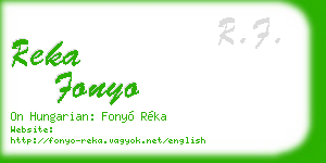 reka fonyo business card