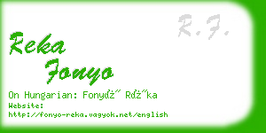 reka fonyo business card